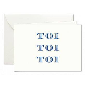 Toi Toi Toi, Klappkarten in Dunkelblau